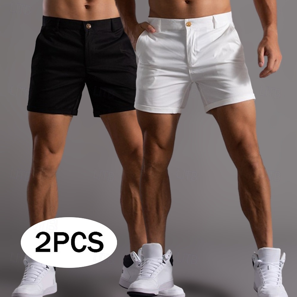 Férfi Rövidnadrágok Chino Shorts Bermuda nadrág Strand rövidnadrág Munkanadrág Zseb Sima Mokaszinok Rövid Szabadtéri Hétköznapi Napi Szabadság Stílusos Fekete + sötétkék Sötétszürke+fekete 2025 - $29.99 –P1