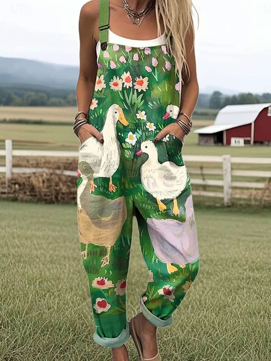 Femmes Combinaison Actif Graphique Sans manches Droit Vacances Rue Coupe Ample Rose Claire Bleu Vert Été de 2025 ? $34.99 –P1