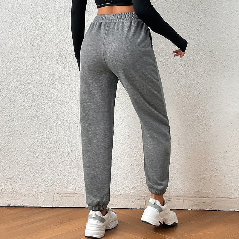 Women's Harem Pants Sports Sweatpants with Pockets Tummy Control Gym Volleyball Workout Bottoms Solid Color Black Blue Grey Cotton Fall Sports Activewear 2025 - $23.99 –P13