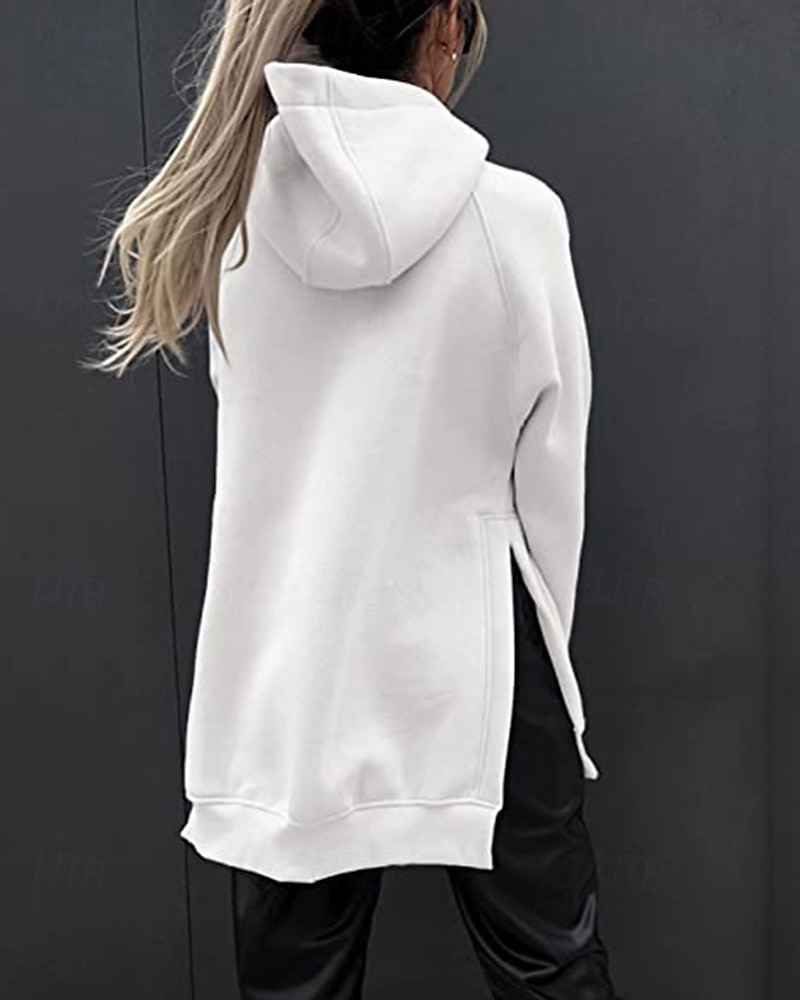 Dame Pullover hettegenser-genser عادي Gatemote Fritid Langermet Med hette Vanlige topper Gate Ferie Lomme Svart Rosa Vin Beige Lyseblå Vinter 2025 - $23.99 –P4