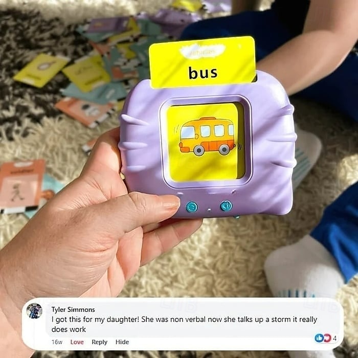משחקי מילים לילדים - משחקי למידה חינוכיים עם מכונה ללימוד אנגלית, כרטיסי פלאש מדברים עם עיצוב חתול חמוד לפעוטות, למידה מוקדמת ובניית אוצר מילים 2025 - $13.99 –P2