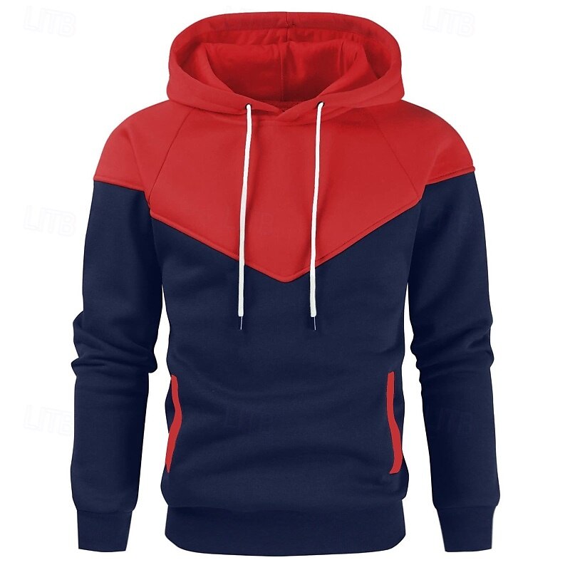 Per uomo Felpa con cappuccio Felpa con cappuccio in pile Bianco Giallo Verde militare Rosso Cachi Con Cappuccio Blocco di colori Patchwork Blocco di colore Sport & Outdoor Casuale Quotidiano del 2025 a $23.99 –P4