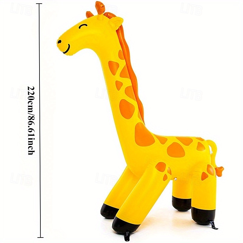 Aufblasbarer Wassersprinkler in Form einer riesigen Giraffe für den Außenbereich, leicht zu reinigendes aufblasbares/entleerbares Wasserspiel für Hof und Garten 2025 - $154.99 –P4