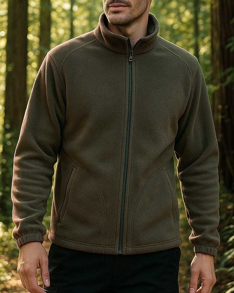 Herren Wanderjacke Wanderfleecejacke Winter Draussen Thermik Oberteil Rot Blau Grün Grau 2025 - $24.99 –P3