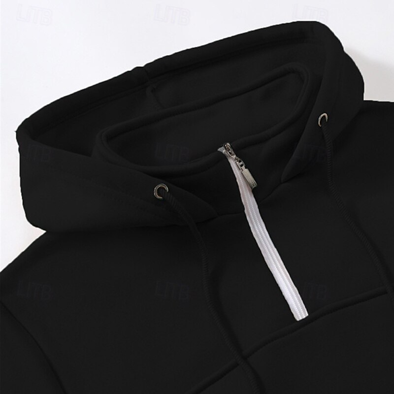 Per uomo Felpa con cappuccio Felpa con cappuccio e zip corta Aalbicocca Nero Vino Blu marino Verde scuro Con Cappuccio Semplice Coulisse Zip a un quarto Sport & Outdoor Quotidiano Ferie Poliestere del 2025 a $21.99 –P10