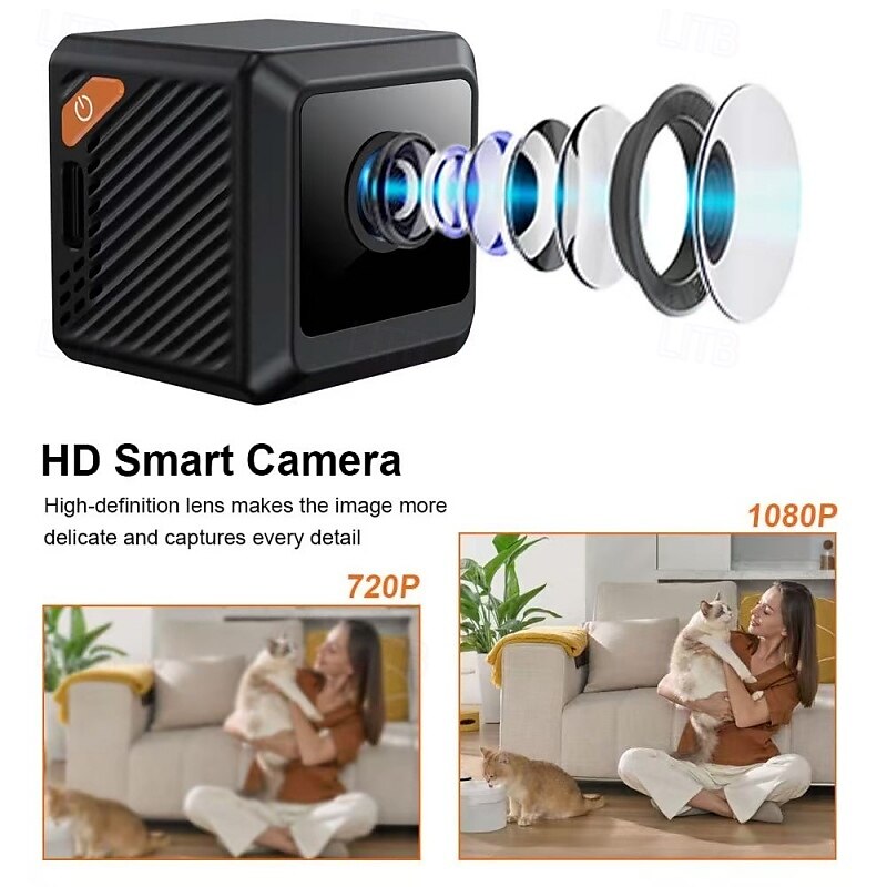 2025年 1080p HD 監視カメラ スマート ミニ ワイヤレス デザイン Wi-Fi ウェブカメラ - 赤外線ナイトビジョン付き いつでもどこでもワイヤレスカメラ  コレクション – $26.99 –P2