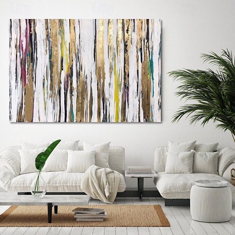 handgemachtes Ölgemälde auf Leinwand, Wandkunst, Dekoration, abstrakt, golden, für die Inneneinrichtung, gerollt, rahmenlos, ungedehntes Gemälde 2025 - $69.99 –P8