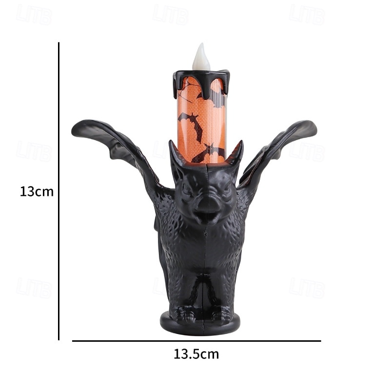 1 stk halloween flaggermus glødende led elektronisk stearinlys simulering stearinlysholder dekorasjonslys innendørs og utendørs feststemning dekorasjonslys lilla oransje 2025 - $6.49 –P14