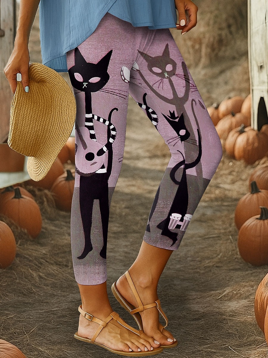 Leggings pour femmes Halloween vacances vintage mode longueur cheville taille haute pantalons impression graphique animal géométrique douce respirante extensible extérieure quotidienne gris vert bleu de 2025 ? $19.99 –P2