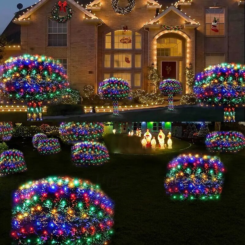 Catena luminosa a LED con rete fatata da 1,5 m*1,5 m / 1,5 m*4,5 m / 3 m*3 m / 6 m*4 m / 8 m*10 m, scelta di luci flessibili per le vacanze, illuminazione colorata per Natale, luci decorative per del 2025 a $12.99 –P5