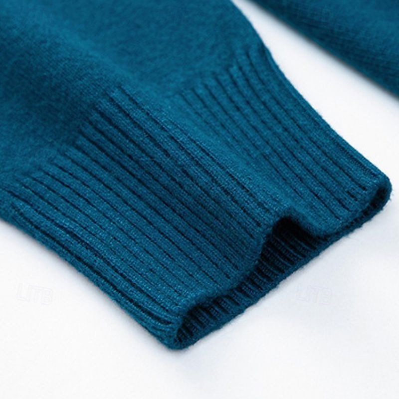 Herre Turtleneck genser Pullover genser Julegenser Riflet Strikke Vanlige topper Strikket عادي Rullekrage Hold Varm Moderne Moderne Dagligdagstøy Ut på byen Klær Høst Vinter Kamel Svart S M L 2025 - $27.99 –P5