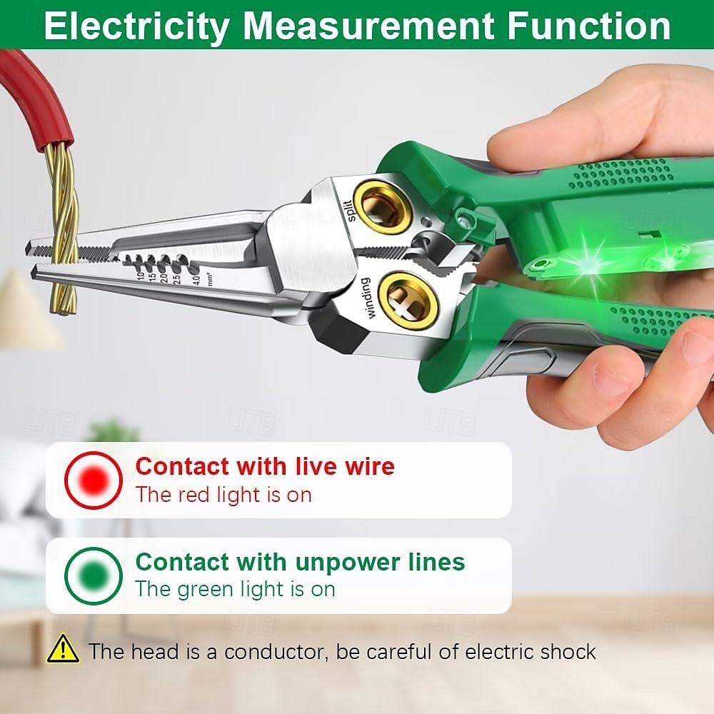 Elektrický odizolovací nástroj 8 v 1 s zkoušečkou napětí - multifunkční kleště &střihací nůžky odolný krimpovací nástroj pro domácí opravy 2025 - $35.99 –P6