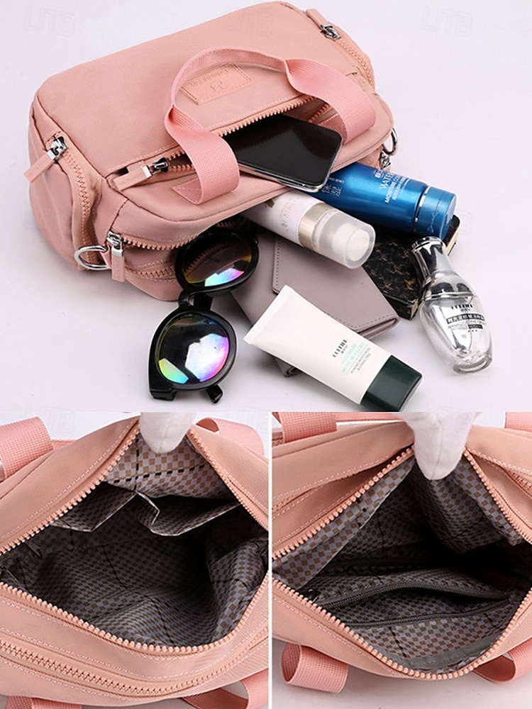 Női Crossbody táska Vállon átvetős táska Válltáskák Műanyag Hétköznapi Alkalmi / Napi Cipzár Több zsebbel Nagy kapacitás Könnyű Tömör szín Stétszürke Fekete Rózsaszín 2025 - $19.99 –P6