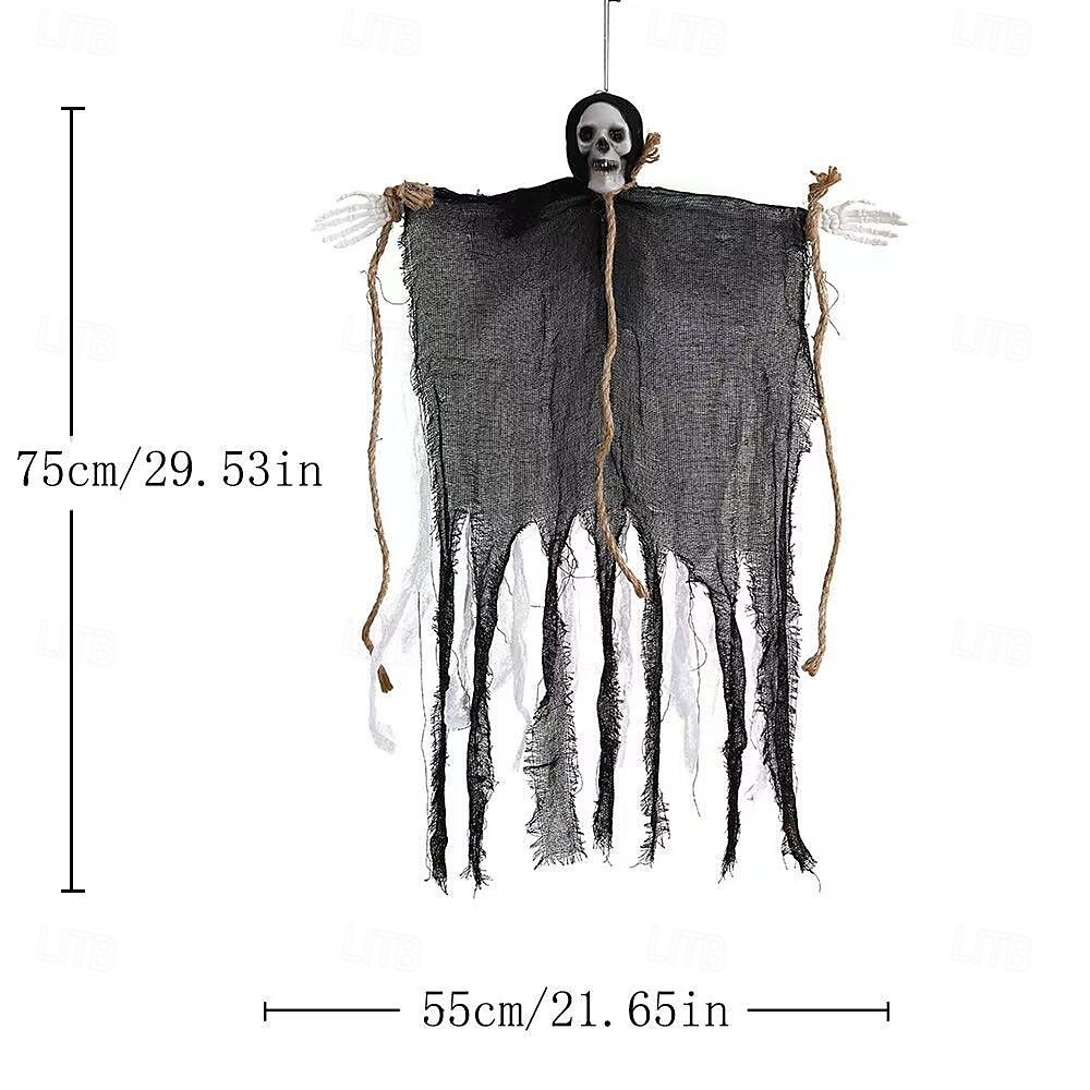 2er-Pack hängende Halloween-Dekorationen mit Skelettgeistern, Sensenmänner für Halloween-Außendekorationen, fliegendes Halloween-Skelett-Geist, Spukhaus-Requisite, Party-Dekor 2025 - $12.99 –P1