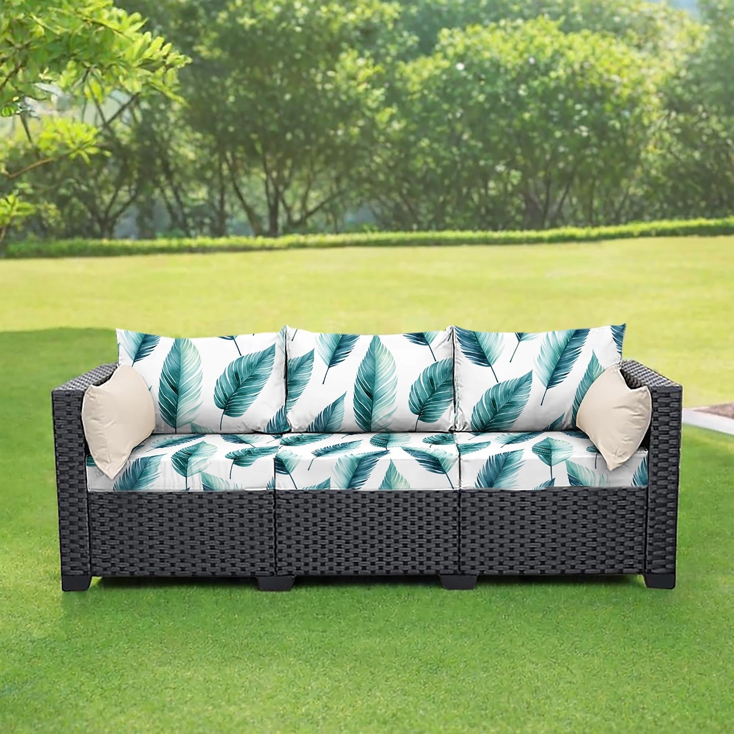 Outdoor Seat Cushion Cover For Patio Floral Yarn Dyed Microfiber Slipcovers 2025 - $23.99 –P1