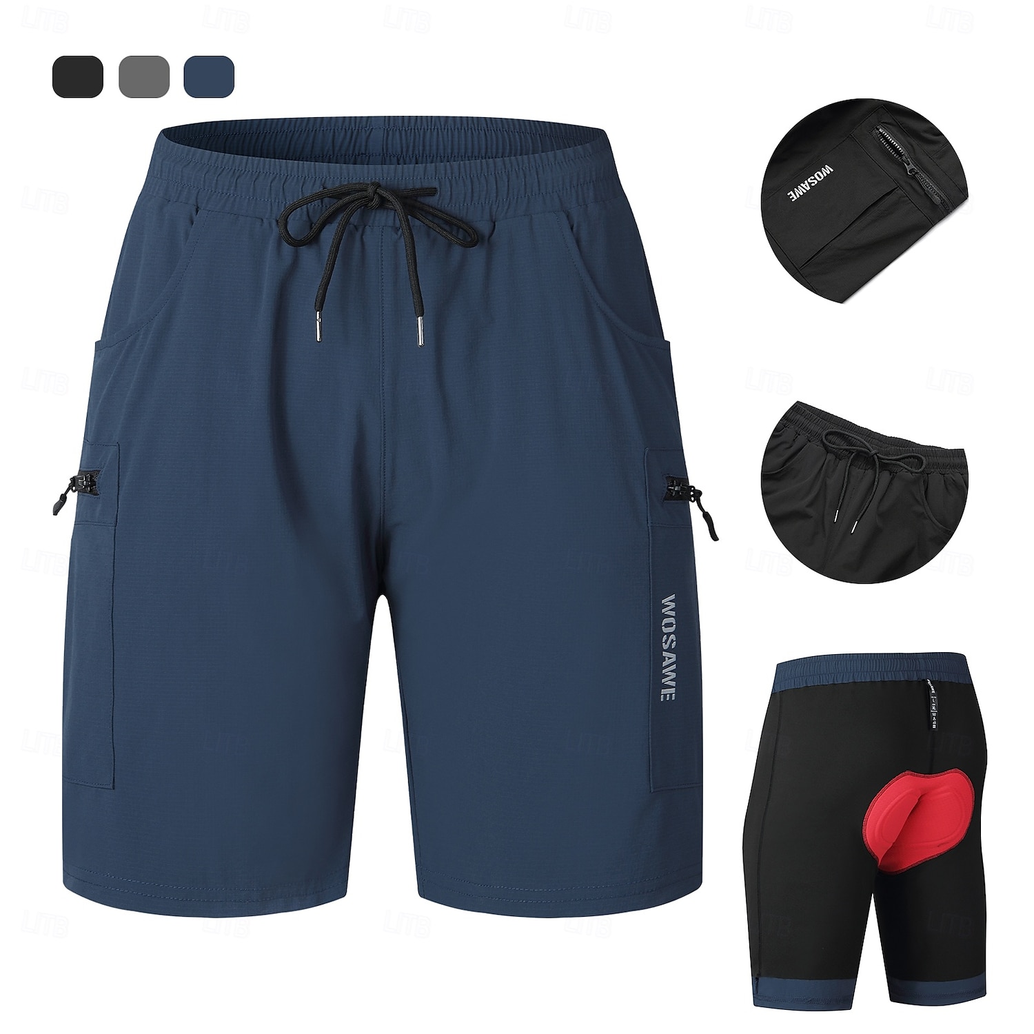 pantaloncini da ciclismo estivi da strada e da montagna Wosawe, design multitasche, intimo monopezzo, pantaloncini da ciclista bd119 del 2025 a $62.99 –P3