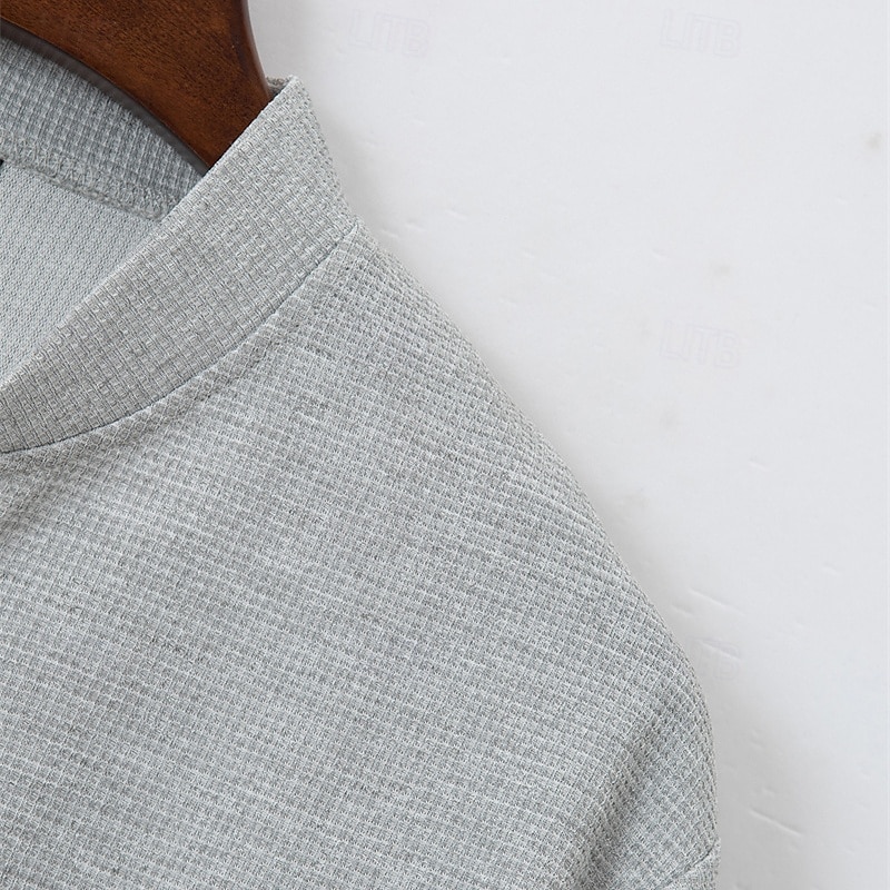 Per uomo Giacca Leggera Giacca a nido d'ape Giacca Casual Vacanza Quotidiano Traspirante Tasca Primavera Autunno Semplice Moda Classico Collo alla coreana Regolare Nero Bianco Blu Cachi Grigio Giacca del 2025 a $29.99 –P9