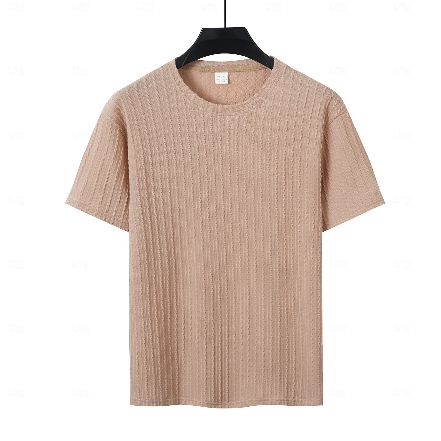 Herren T Shirt T-Shirt Kurzarm Kurze Ärmel Rundhalsausschnitt Sommer Ganzjahres Einfarbig Jacquard Mode Designer Sportlich Basic Straße Lässig Ausgehen Schwarz Weiß Kaki Top T-Shirt für Herren 2025 - $19.99 –P6