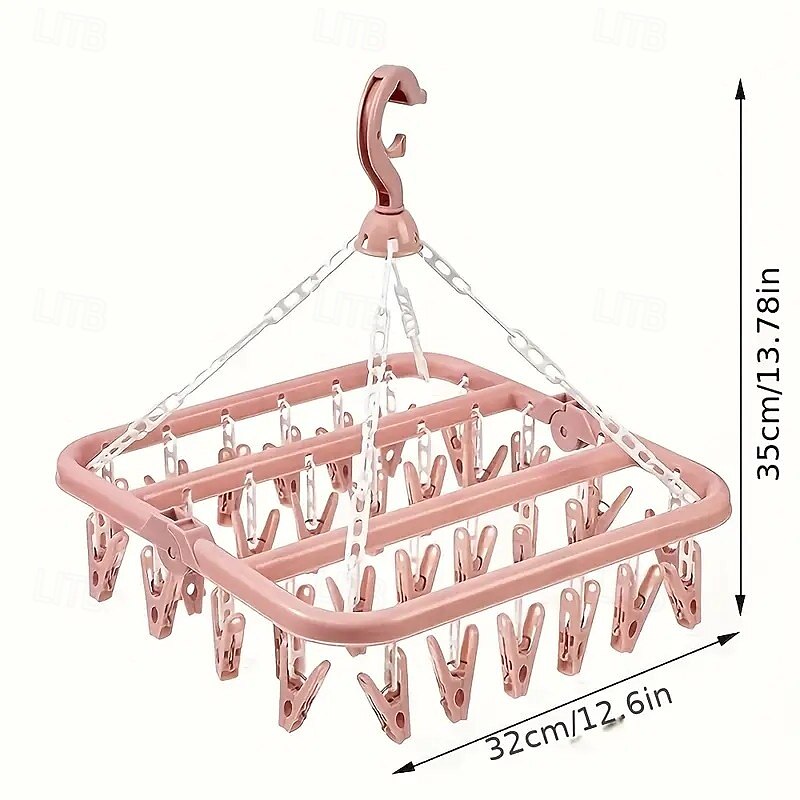 Appendiabiti girevole in plastica con 32 clip, stendibiancheria pieghevole salvaspazio per calzini e biancheria intima. &piccoli oggetti, accessori per lavanderia per camera da letto, bagno, armadio del 2025 a $19.99 –P5