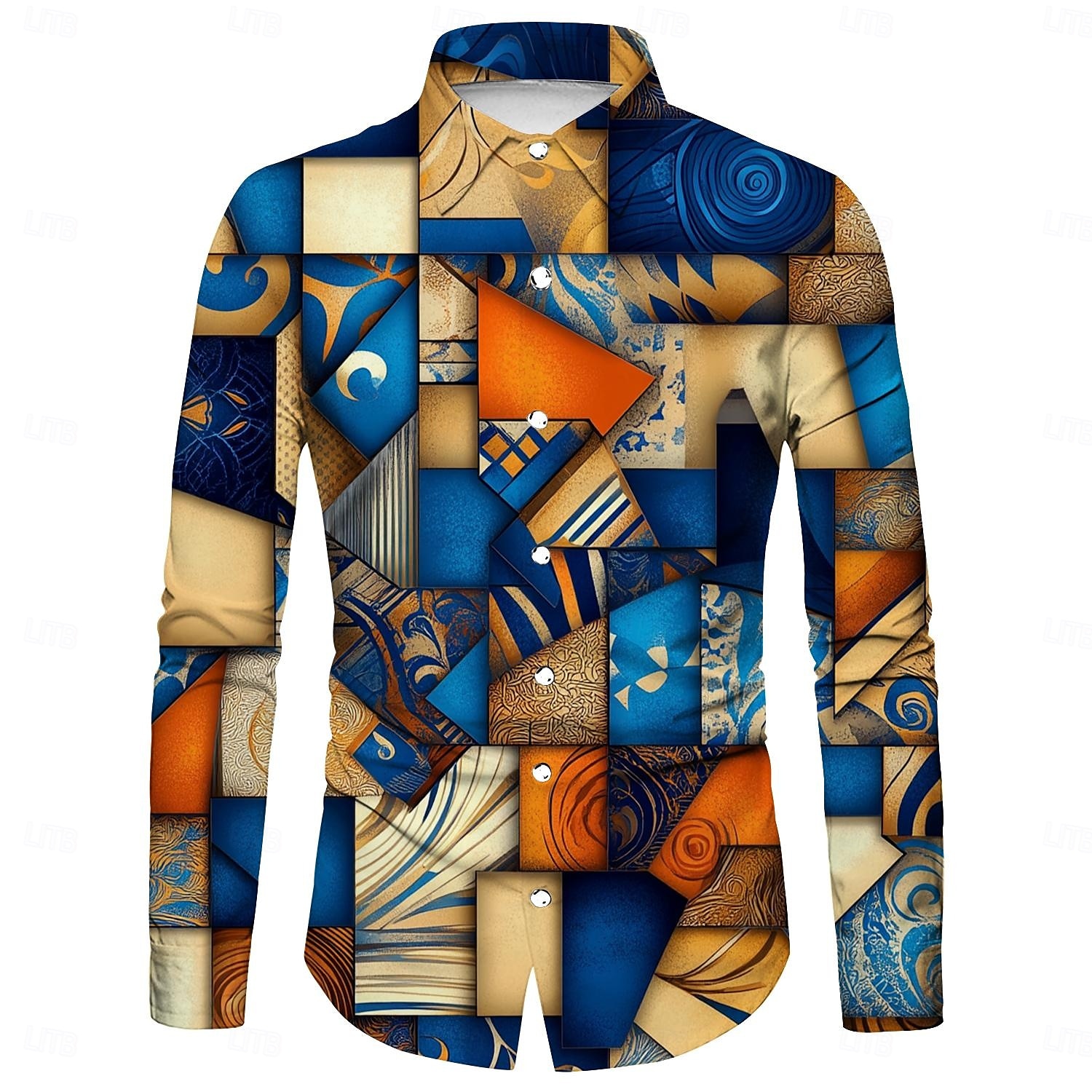 Retrò Vintage Anni '70 Camicia Disco Geometrico Psichedelico Per uomo Halloween Carnevale Festival Musicale Parata dell'Orgoglio Festa a tema retrò Adulti Camicia del 2025 a $23.99 –P1