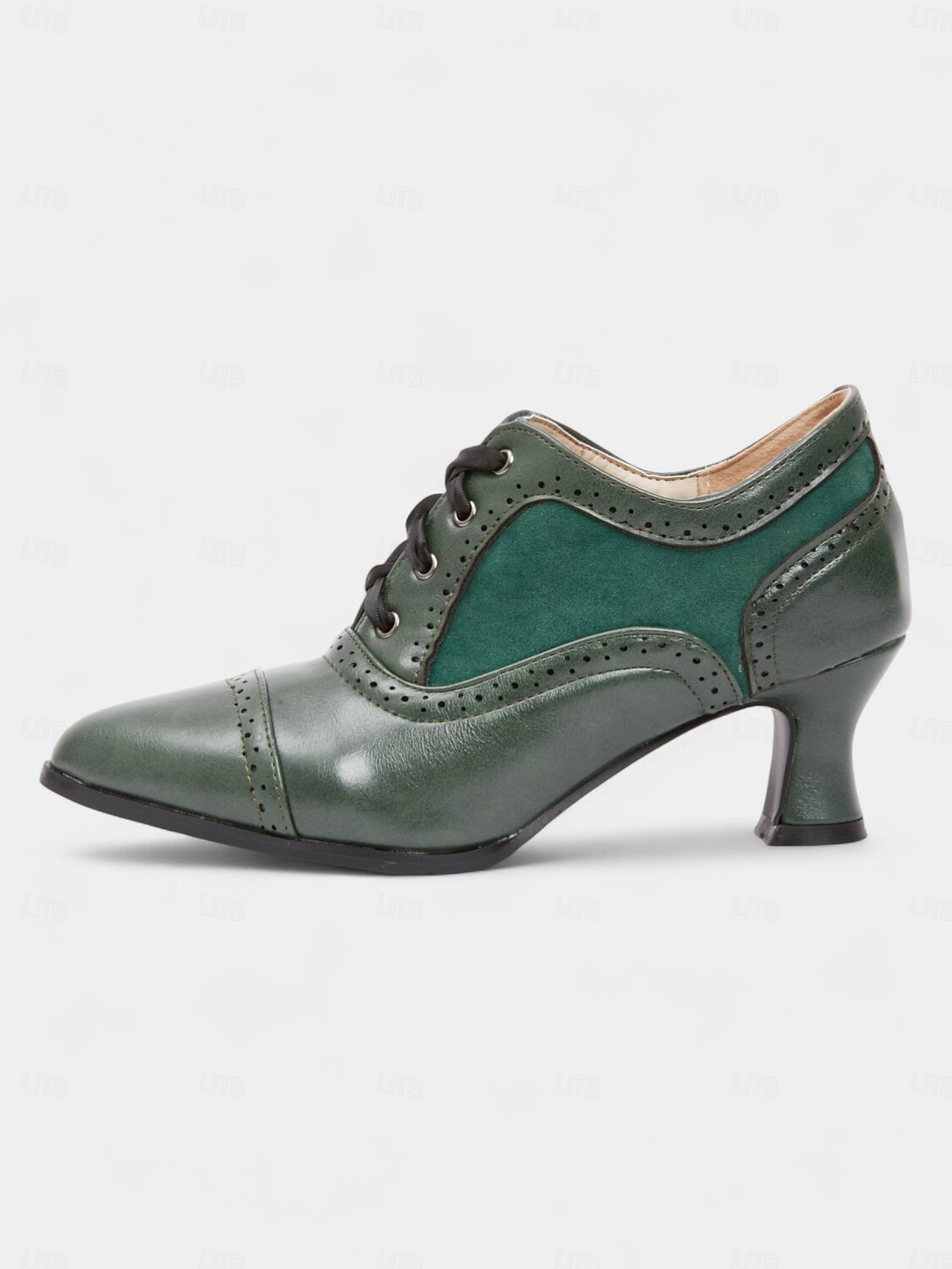 Scarpe col tacco oxford verdi da donna in stile edoardiano – scarpe eleganti vittoriane con tacco medio, stringate e dettagli brogue, degli anni 1900-1910, perfette per tea party, cosplay ed eventi storici. del 2025 a $54.99 –P4