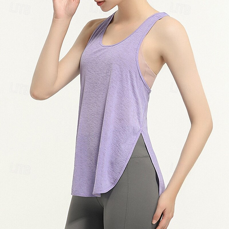 Damskie Kamizelka do jogi Czołg Szybkie wysychanie Oddychający Bez rękawów Sport Jednokolorowe Top Dla Siłownia Obuwie sportowe Pilates Odzież sportowa 2025 - $17.99 –P10