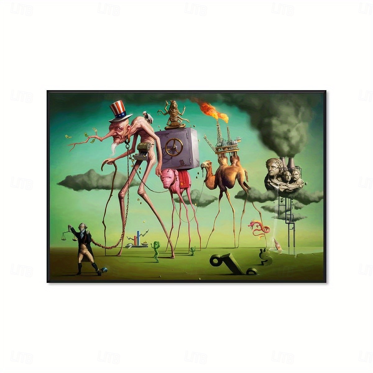 1 peça pôster de tela surrealista, arte de parede de uma sociedade ruim, pintura para banheiro, quarto, escritório, sala de estar, decoração de parede, decoração de casa, sem moldura de 2026 por $12.99 –P2