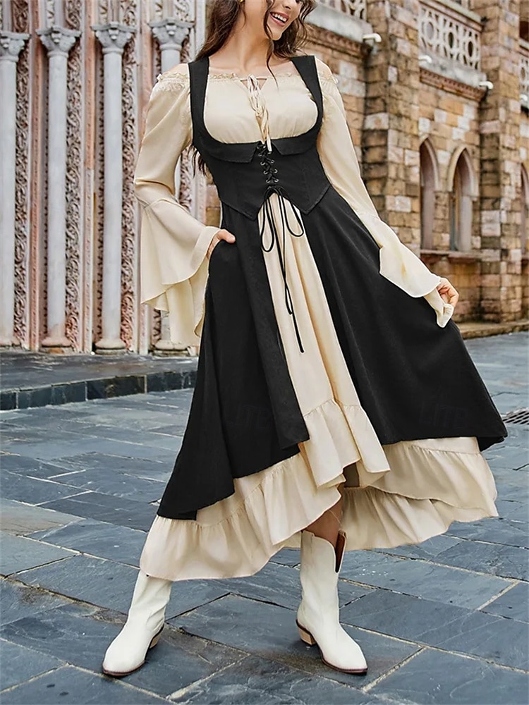 Medieval Renaissance Cocktail Dress Cosplay Costume Prom Dresses Viking Outlander Fancy Dress Women's Celtic Pirate Fantasy Masquerade LARP Ren Faire Festival Adults' Dress 2026 - $40.99 –P6