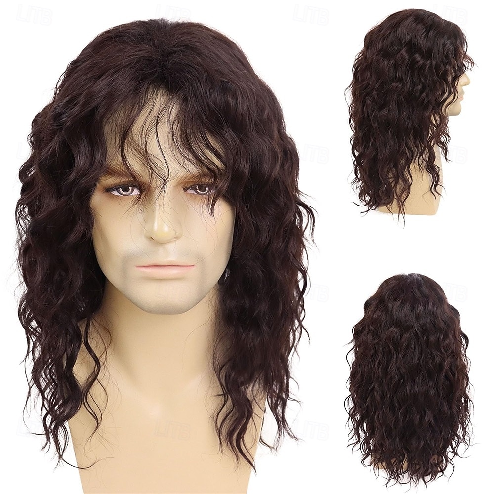 20 inch 80s rockpruiken voor mannen en vrouwen pruik lange blonde pruik met pony 1980s kostuum halloween blonde krullende golvende pruiken mullet rocker disco punk stijl 2026 - $23.99 –P7