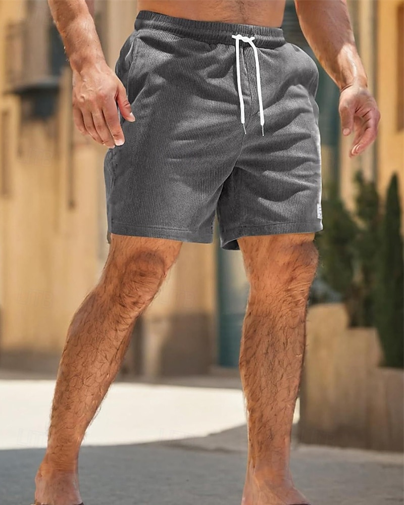 Herren Shorts Sommershorts Freizeitshorts Cordshorts Tasche Elastischer Bund Kordelzug Einfach Komfort Atmungsaktiv Kurz Outdoor Sport Klassisch Lässig Schwarz Weiß Mikroelastisch 2025 - $15.49 –P16