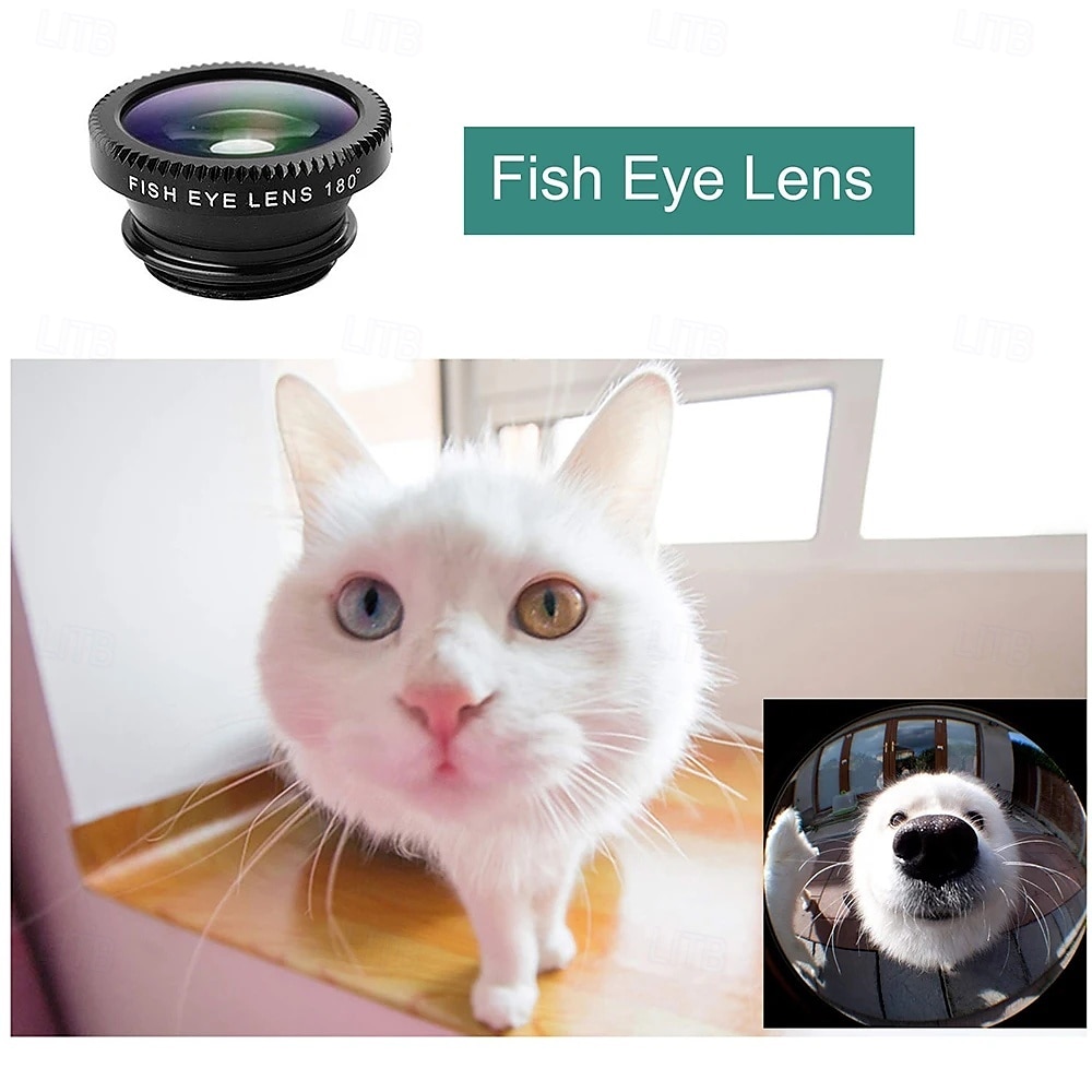 Φακός μικροκάμερας 3 σε 1 με ευρυγώνιο φακό fisheye για iPhone, Xiaomi Redmi, φακοί 3 σε 1 zoom fisheye σε smartphone με κλιπ τηλεφώνου 2025 - $6.99 –P4