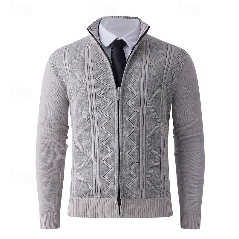 Homens Sueter Cardigan Suéter Cortado Suéter com zíper Suéter de malha Estriado Tricotar Tops regulares Tosão Tecido Colarinho Chinês Moda Clássico Férias Roupa Diária Roupa Outono Inverno Vermelho de 2025 por $24.99 –P1