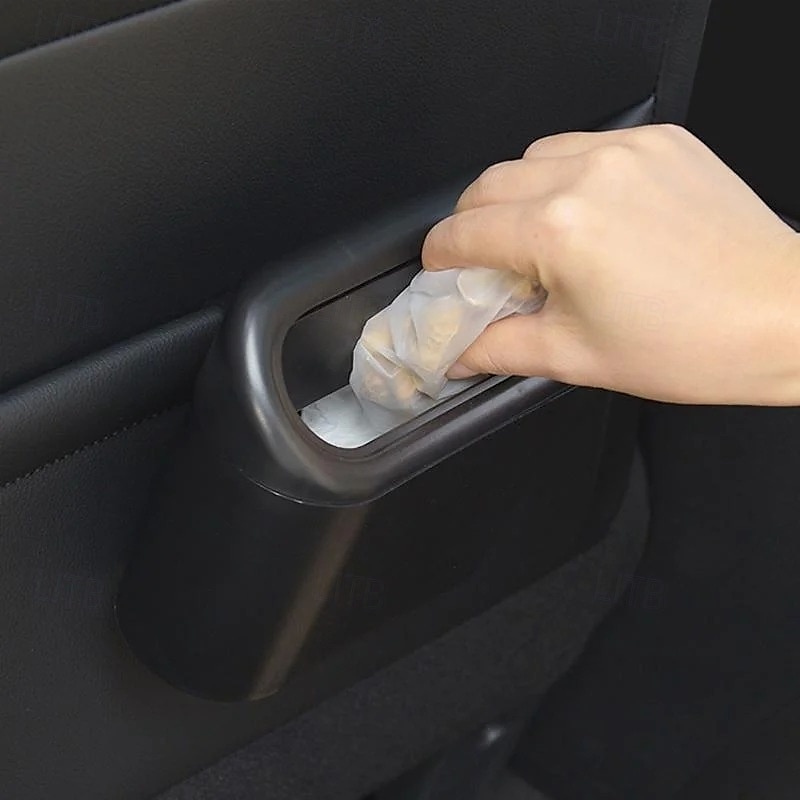 Závěsný odpadkový koš na dveře auta, mini odpadkový koš do auta s víkem, multifunkční úložný box, organizér na opěradlo sedadla, boční závěsný kontejner pro vozidla 2025 - $7.99 –P7