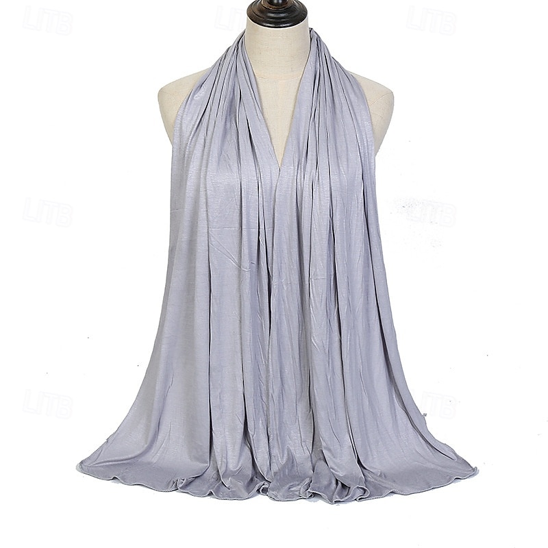 Damen Rechteckiger Schal Straße Täglich Date Gris Schwarz Weiß Schal Einfarbig 2025 - $17.49 –P6