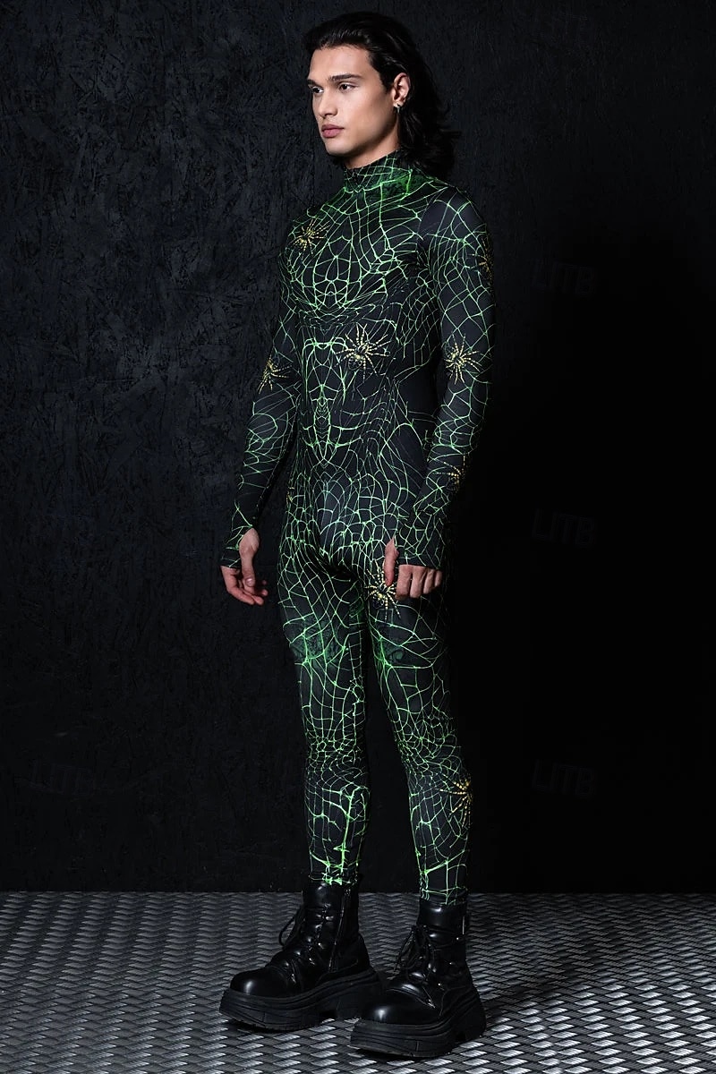 Combinaison en toile d'araignée pour Halloween, costumes de groupe pour couples, combinaison intégrale, costume effrayant pour hommes, femmes, garçons, enfants, adultes, performance, fête, club, de 2025 ? $29.99 –P2