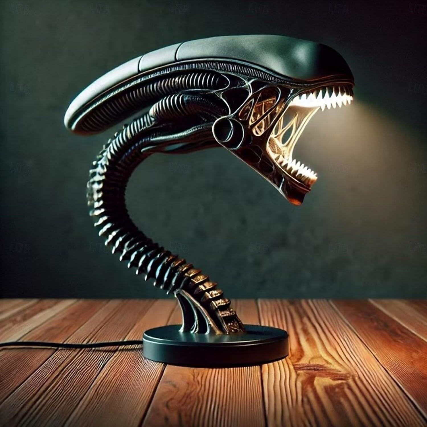 Ночной светильник в виде космического монстра, 3D-лампочка для кино из смолы, светодиодная настольная лампа в стиле научной фантастики, домашний декор, сделанная вручную из смолы, лампа в виде 2025 - $36.99 –P1