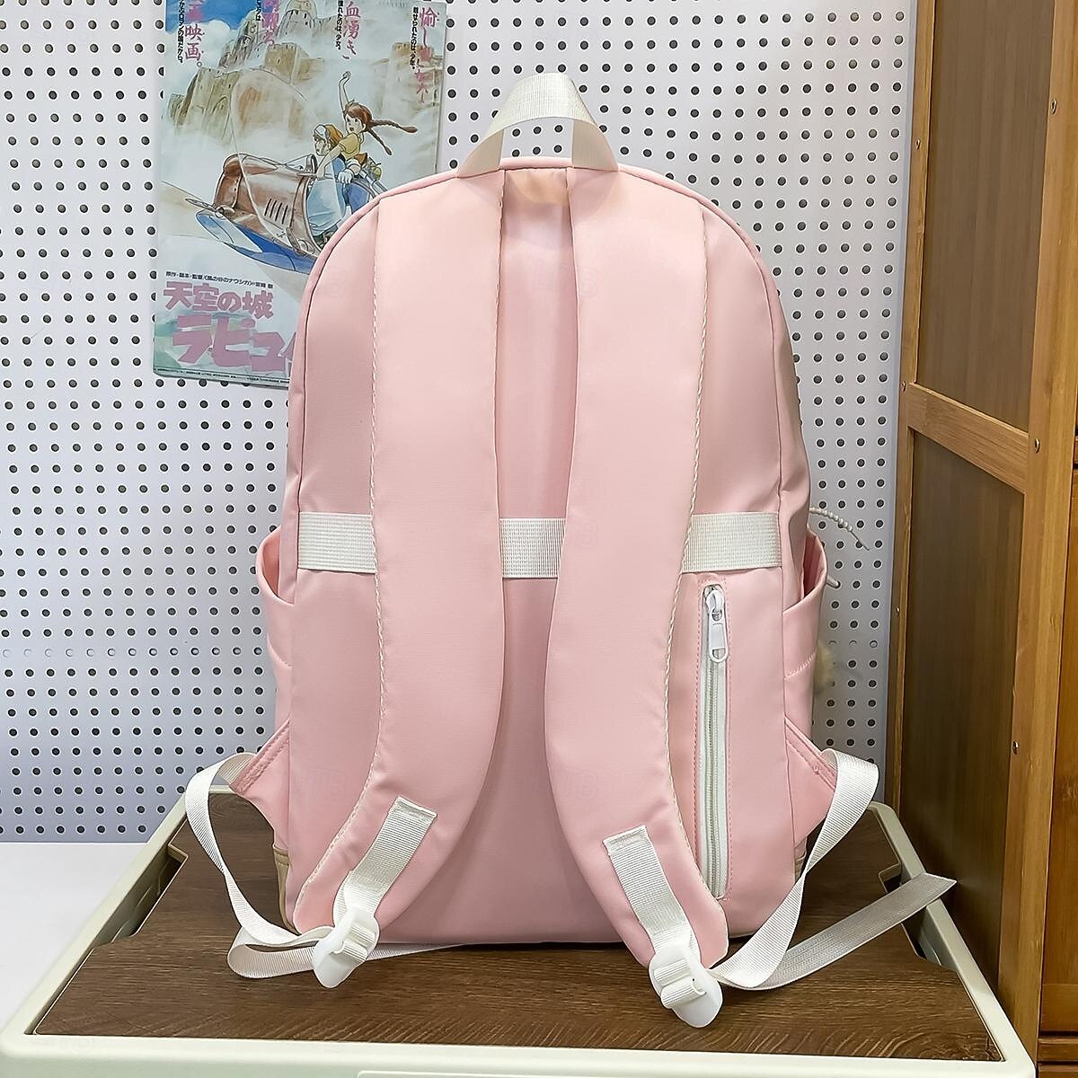 милый школьный рюкзак пастельных тонов для девочек – легкий водонепроницаемый рюкзак с плюшевой подвеской для начальной и средней школы 2026 - $24.99 –P3