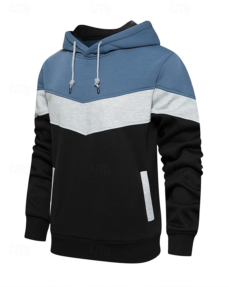 Per uomo Top casual Felpa con cappuccio Felpe Coulisse Tasca Manica Lunga Top Athleisure Autunno Blocco di colori Antivento Escursionismo Allenamento Atletico abbigliamento sportivo Abbigliamento del 2025 a $25.99 –P9