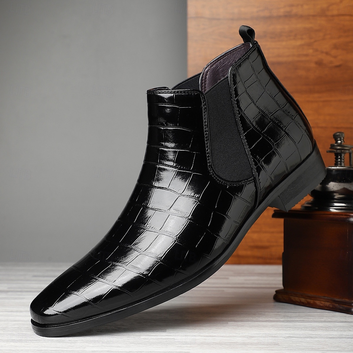 Homens Botas Botas Chelsea Caminhada Vintage Casual Pele PU Confortável Antiderrapante Quente Mocassim Vinho Preto Outono Inverno de 2026 por $54.99 –P4