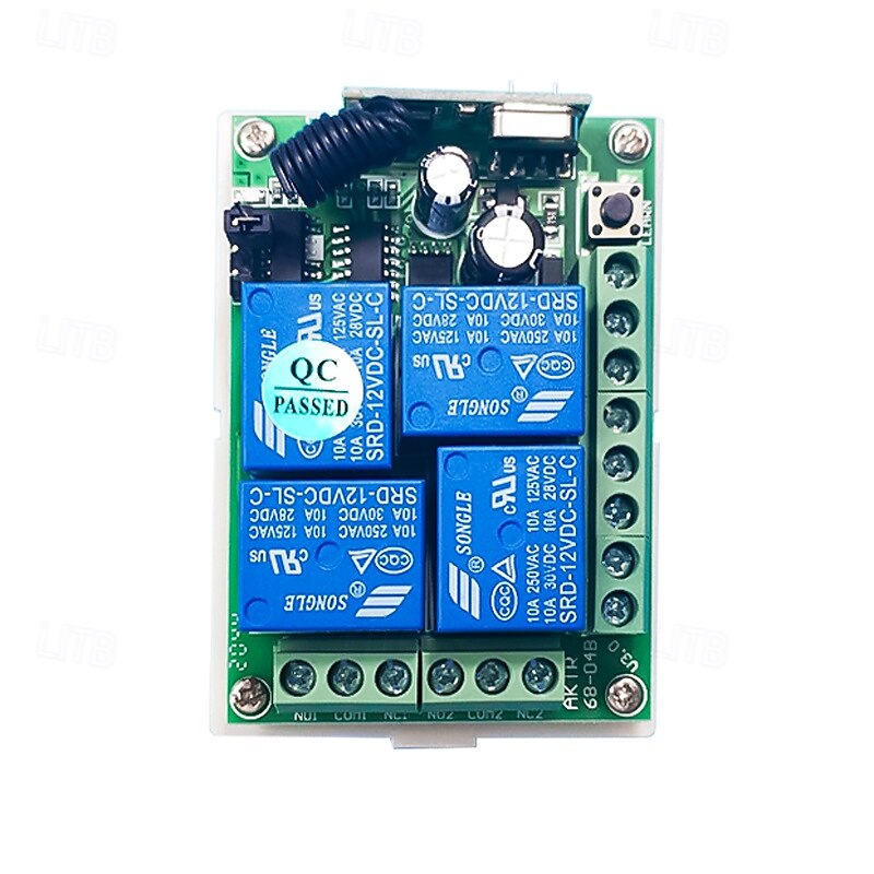 DC12V 4ch rf беспроводной пульт дистанционного управления переключатель/10a релейный приемник обучающий код вкл. выкл. переключатель 433 МГц 2025 - $17.99 –P1