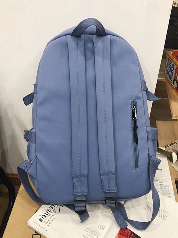 Freizeitrucksack für Teenager mit großem Fassungsvermögen – Schultasche im koreanischen Stil mit mehreren Taschen und Plüsch-Schlüsselanhänger für Schule, Reisen und Outdoor-Aktivitäten, Schwarz, Weiß, Rot 2025 - $24.99 –P7