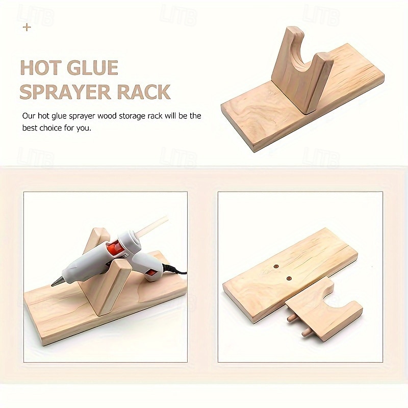 Natural Wood Hot Melt Glue Gun Holder - Sturdy Craft Tool Stand with Melting Funnel Simple Design for DIY Projects and Handmade Creations 2026 - $12.99 –P5