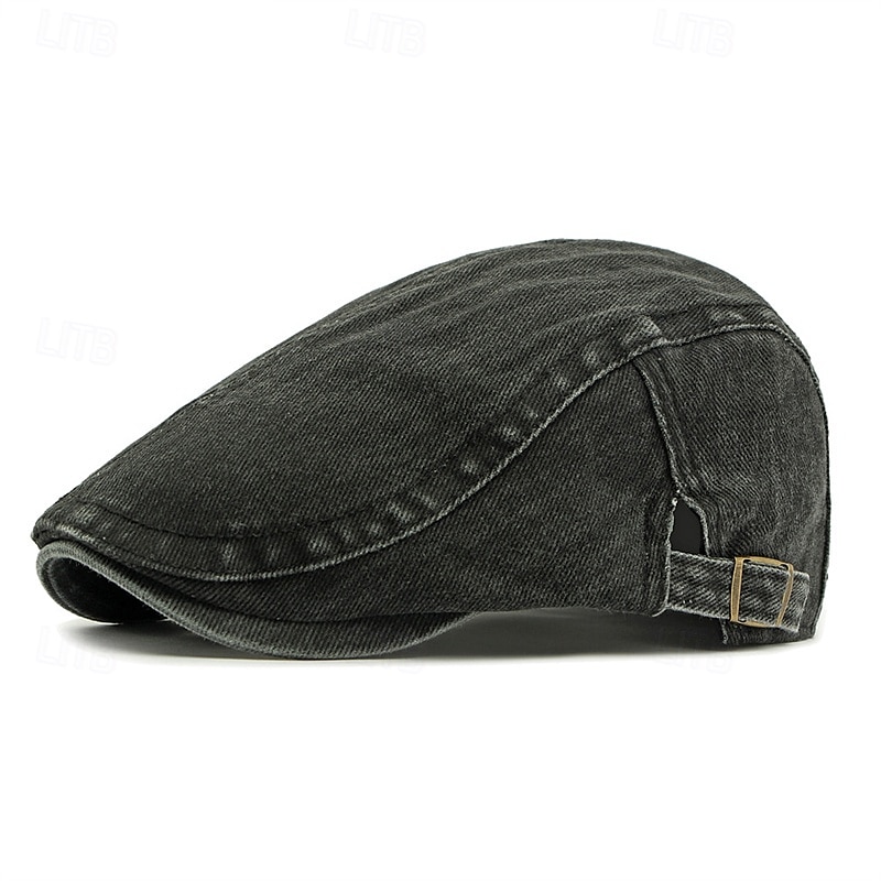 Męskie Kapelusz Ascot Kapelusz gazeciarza Czarny Wino 100% bawełna Moda Codzienny Ulica Codzienny Równina Regulowany Filtr przeciwsłoneczny Oddychający 2025 - $9.99 –P6