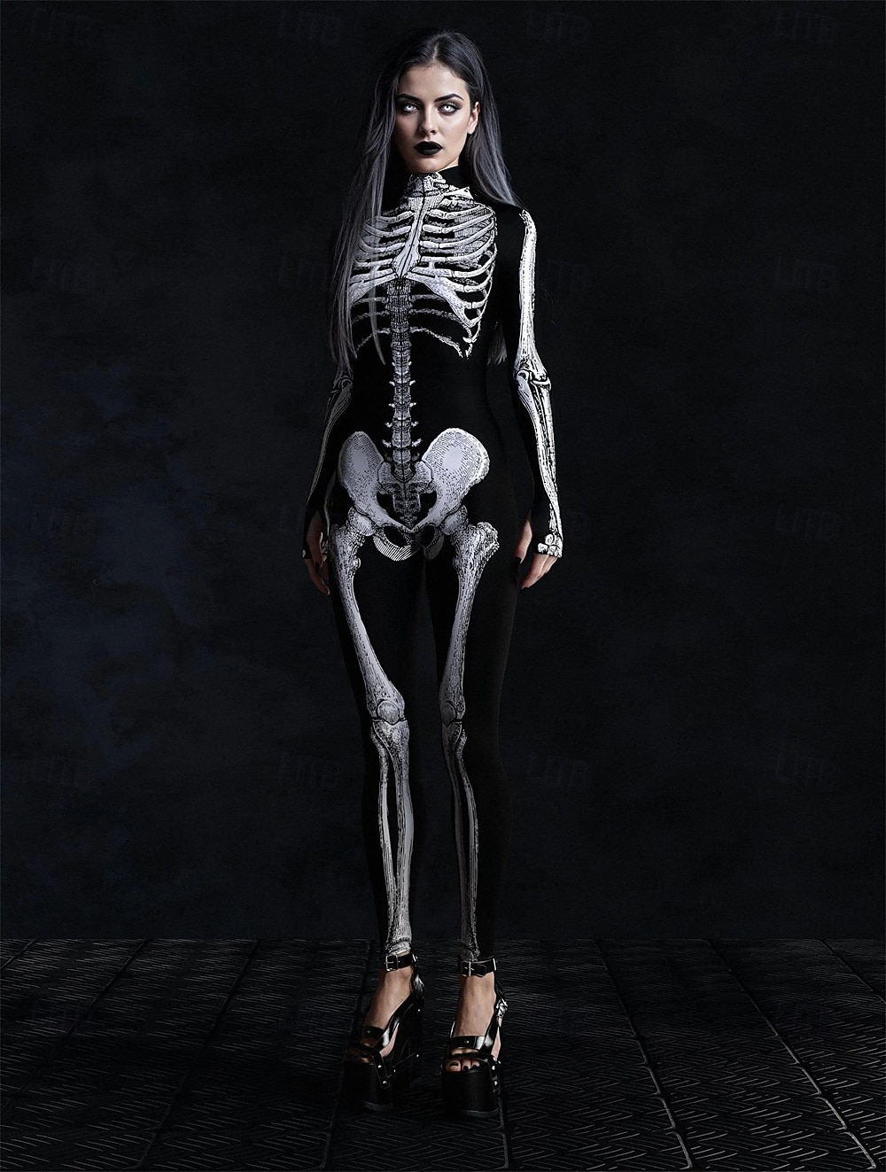 Totenkopf Halloween Bodysuit Ganzkörper-Catsuit Gruseliges Kostüm Kinder Erwachsene Herren Damen Jungen Halloween Karneval Tag der Toten Leistung Party Club Einfache Halloween-Kostüme Verkleiden 2025 - $29.99 –P2