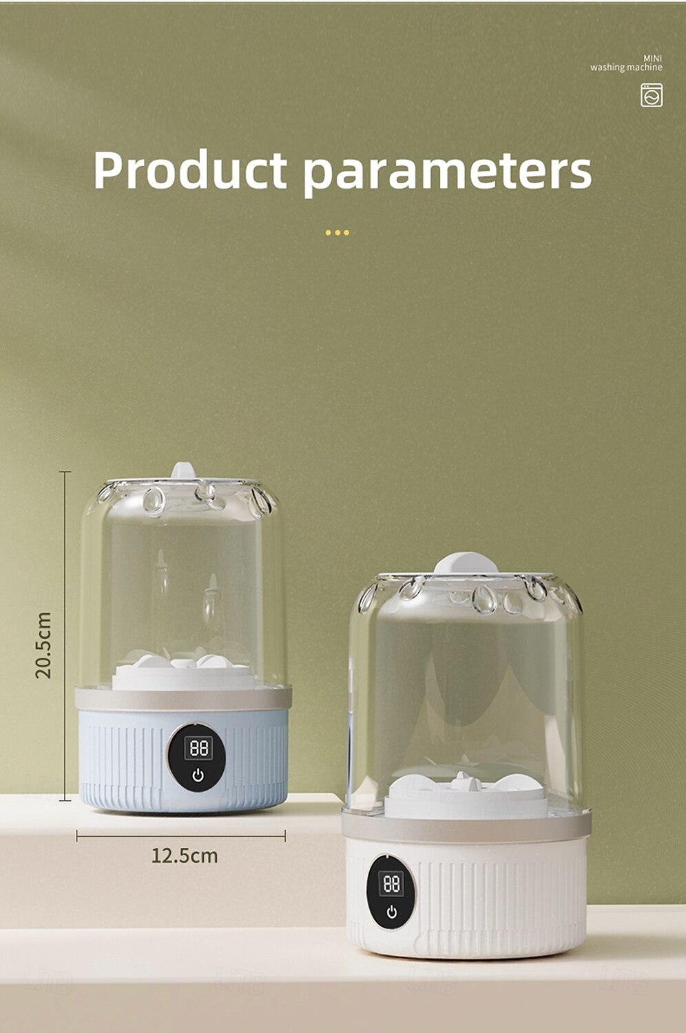 draagbare automatische wasmachine geen stekker nodig geen montage nodig 3000 mAh ultra sterke batterijduur kan ongeveer 15 keer worden gebruikt na 2 uur opladen geschikt voor zakenreizen familie 2025 - $31.99 –P19