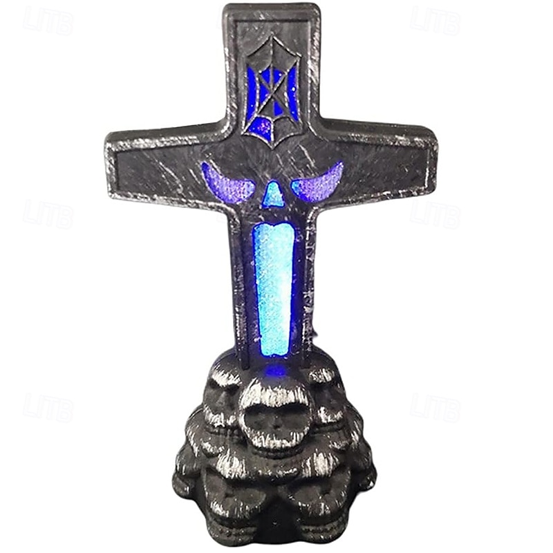 3/6 stk halloween led kirkegård gravsteiner halloween gravstein lys hodeskalle kirkegård lampe halloween dekor halloween hage gravstein skummel hjemsøkt hus dekorasjon 2025 - $11.49 –P12