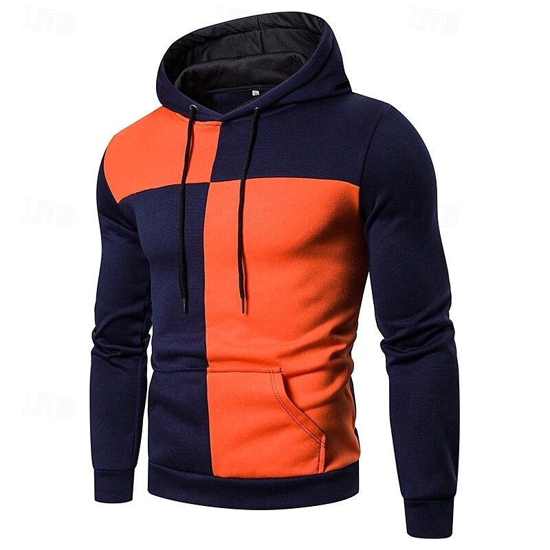 Per uomo Felpa con cappuccio Felpa con cappuccio a zip intera Felpa con cappuccio in pile Nero Verde militare Rosso Blu marino Blu Con Cappuccio Blocco di colori Patchwork Blocco di colore Sport del 2025 a $23.99 –P4