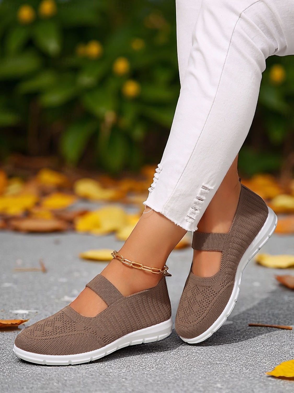 Sneakers Mary Jane Flyknit da donna: scarpe da passeggio leggere con cinturino elastico per viaggi, palestra e weekend del 2026 a $24.99 –P4