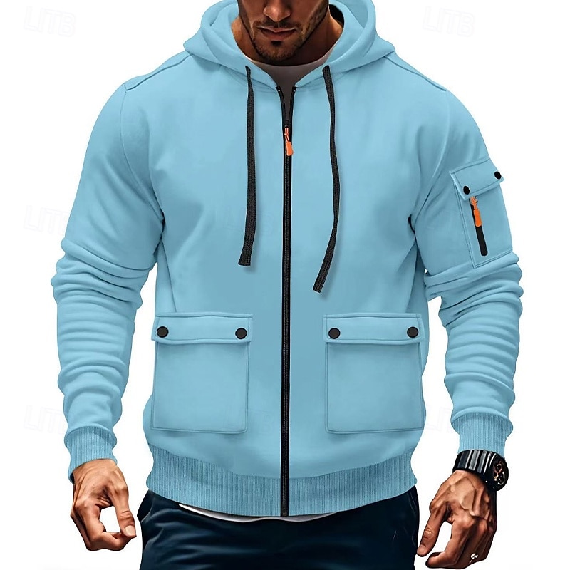 Per uomo Felpa con cappuccio Felpa con cappuccio in pile Felpa con cappuccio tattica Nero Bianco Vino Verde militare Rosso Con Cappuccio Semplice Tasca Sport & Outdoor Casuale Quotidiano Streetwear del 2025 a $27.99 –P8