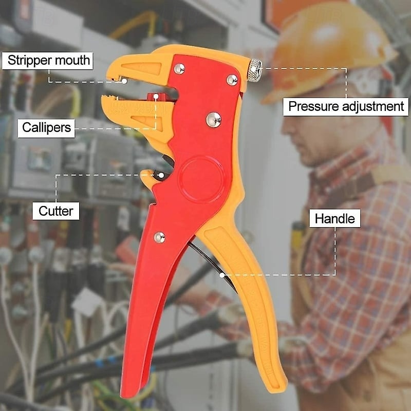 spelafili automatico, utensile elettrico multifunzionale, pinza a becco d'anatra regolabile per tagliare e spellare cavi, crimpare fili, utensile manuale per riparazioni elettriche del 2025 a $16.99 –P2